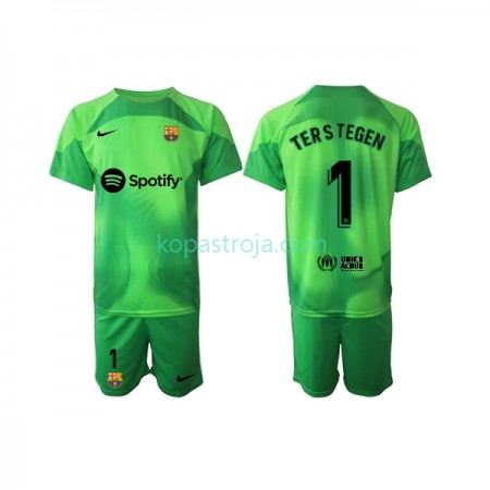 Billiga Fotbollströjor FC Barcelona Ter Stegen 1 Målvakt Barn Hemma tröja 2022/23 Kortärmad